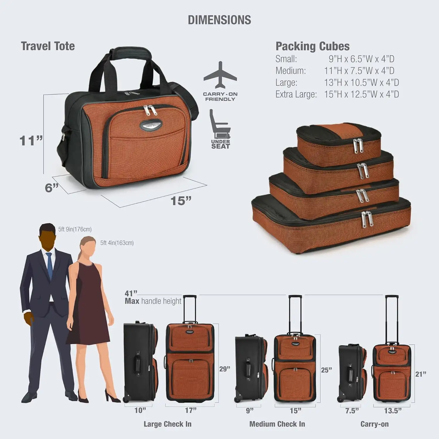 Travel Select Amsterdam Expandable Rolling Upright Luggage, Orange, 4-Piece Set - 81tJqFXMqL._AC_SL1500_